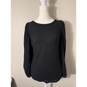 Nation LTD Women's Pima Cotton Long Sleeve Round Neck Blouse Small